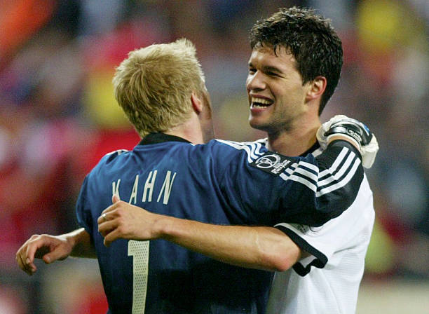 Micheal Ballack with Oliver Khan