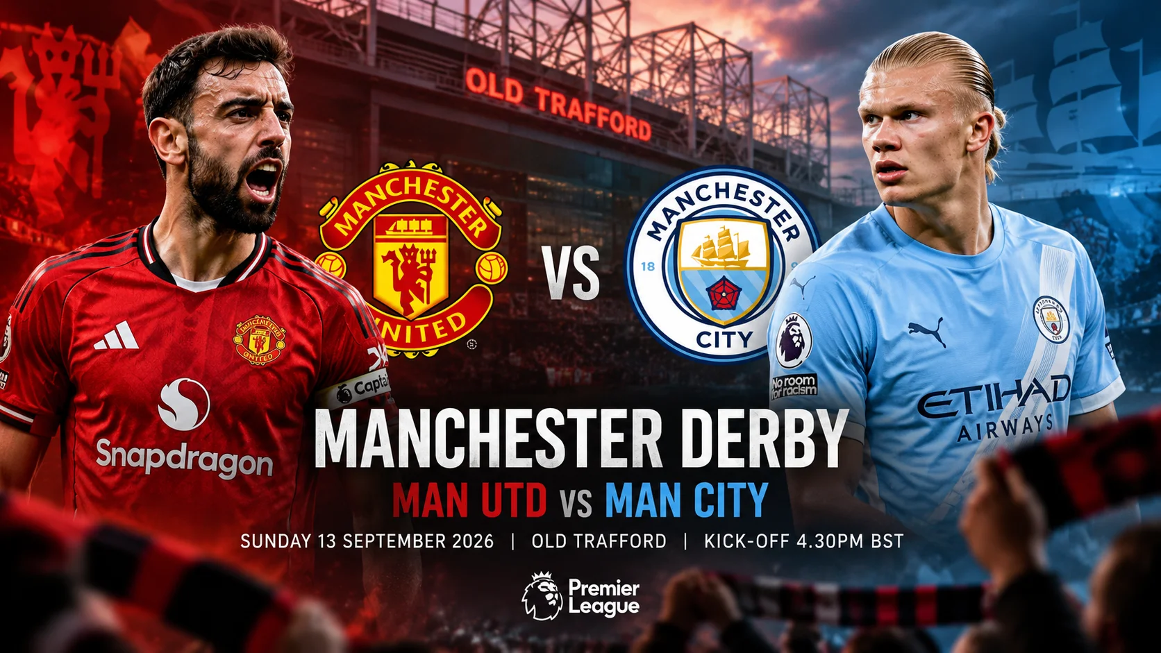 Man Utd vs Man City: How to watch, kick-off time and TV channel